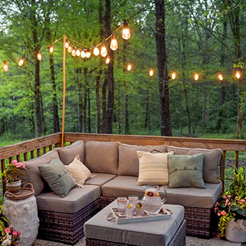 YUNSOVA LED Patio Lights Outdoor Waterproof - 96FT(48×2) 2Pack String Lights Outside with 32 Edison Vintage Bulbs, Commercial Grade Heavy-Duty Lights for Balcony Café Porch Garden