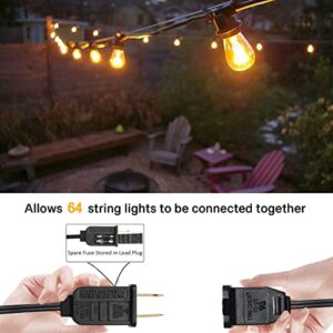 YUNSOVA LED Patio Lights Outdoor Waterproof - 96FT(48×2) 2Pack String Lights Outside with 32 Edison Vintage Bulbs, Commercial Grade Heavy-Duty Lights for Balcony Café Porch Garden