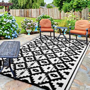 loninak outdoor rug carpet, plastic straw rug, waterproof outdoor rugs, patio rug for rv, trailer, beach camping, backyard, deck, 4 stakes and carry bag included, 5' x 8'