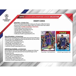 2021-22 Topps UEFA Champions League Soccer Hobby Box (24 Packs/8 Cards: 18 Inserts)