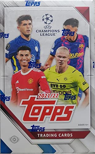 2021-22 Topps UEFA Champions League Soccer Hobby Box (24 Packs/8 Cards: 18 Inserts)