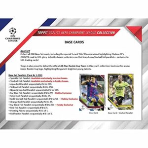 2021-22 Topps UEFA Champions League Soccer Hobby Box (24 Packs/8 Cards: 18 Inserts)