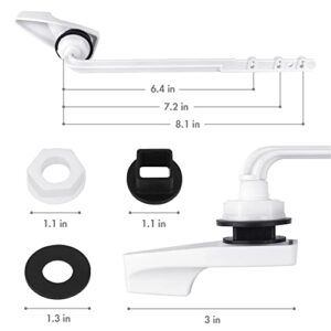 Lydia's Deal Toilet Handle Replacement Kit, Universal Front Mount Toilet Tank Flush Lever Replacement Handle, Toilet Tank Trip Lever, Easy to Install, Toilet Repair Kit, White Plastic