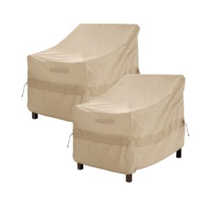 wj-x3 patio chair cover, outdoor lounge cover, heavy duty, waterproof lawn patio furniture covers, 40w x 40d x 36h, beige, 2-pack