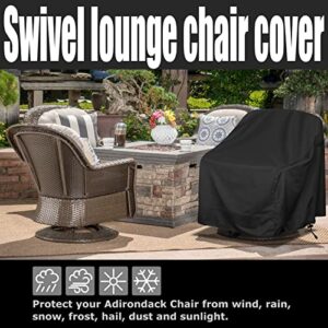 Outdoor Swivel Lounge Chair Cover 2 Pack, Fits to (39" W X 37" D X 38" H) Lawn Patio Chairs, 420D Tear-Resistant, UV Resistant, Waterproof for Furniture Covers