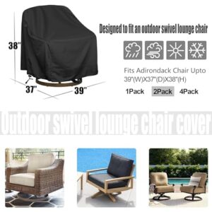 Outdoor Swivel Lounge Chair Cover 2 Pack, Fits to (39" W X 37" D X 38" H) Lawn Patio Chairs, 420D Tear-Resistant, UV Resistant, Waterproof for Furniture Covers