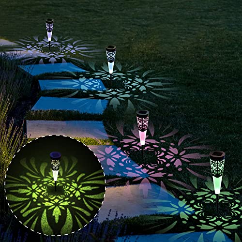 Anordsem 8 Pack Solar Pathway Lights Outdoor, Garden Lights Solar Powered Waterproof, 2 Modes Solar Lights Outdoor Decorative for Garden Lawn Pathway Sidewalk Patio Christmas Yard Decoration