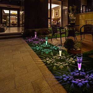 Anordsem 8 Pack Solar Pathway Lights Outdoor, Garden Lights Solar Powered Waterproof, 2 Modes Solar Lights Outdoor Decorative for Garden Lawn Pathway Sidewalk Patio Christmas Yard Decoration