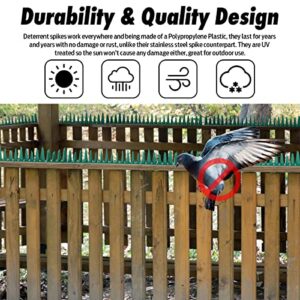 edola Bird Spikes for Outside 20 Pack, Squirrel Cat Dog Pigeon Deterrent, Plastic Animal Defender Spikes for Fence, Keep Cats Birds Away