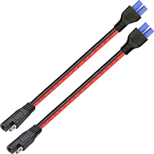 ZHOFONET 10AWG SAE to EC5 Female Plug,2pack EC5 Female Connector to SAE Power Automotive Adapter,Suitable for Solar Battery Car Battery,30cm