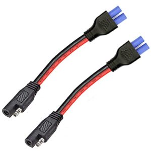 ZHOFONET 10AWG SAE to EC5 Female Plug,2pack EC5 Female Connector to SAE Power Automotive Adapter,Suitable for Solar Battery Car Battery,30cm