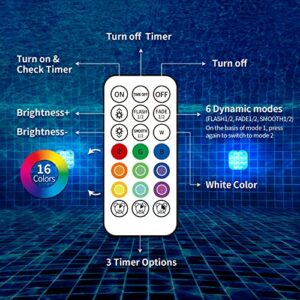 Homly Rechargeable Submersible Pool Lights with Remote, Waterproof Underwater Charging Battery Operated Controlled 16 Color Changing LED with Magnet Floating Lights Pool Pond Decoration 4 Pack