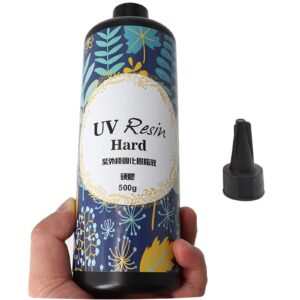 Big Bottled QIAO QIAO DIY 3rd Generation UV Resin Clear Hard, for Professional Resin Makers Fully Cured! No Tacky! (500g/17.63oz)