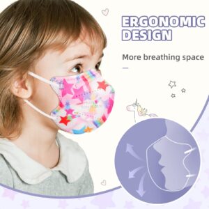 FENFEN Kids KN95 Face Mask Disposable - 50 Pack KN 95 Kid Masks Children Small Size Breathable Girls Kids KN95 Unicorn Mask Mascaras KN95 Para Niños