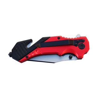 Survival Folding Pocket Knife, Assist Open, RED