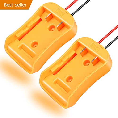 Newly for Dewalt Battery Adapter by Baridwon, Power Wheels Adapter for Dewalt Battery, 2 Kit Power Tools Conversion for 18v 20v 60v Batteries, Upgraded 12AWG Thick Copper Core Wire