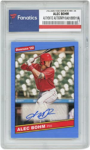 Alec Bohm Philadelphia Phillies Autographed 2020 Panini Donruss Rookie Card #86S-AB Trading Card - Baseball Slabbed Autographed Cards