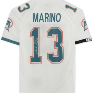 Dan Marino Miami Dolphins Autographed Mitchell & Ness White Authentic Jersey with "HOF 05" Inscription - Autographed NFL Jerseys