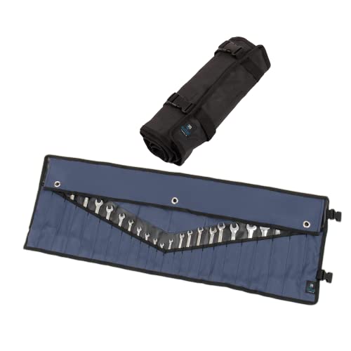 Rugged Tools Wrench Roll Up Pouch - Wrench Organizer & Tool Holder With SAE & Metric Labels