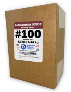 aluminum oxide - 12 lbs - sand blasting abrasive media for sandblasters, sandblast guns and blast cabinets (#100 grit (medium))