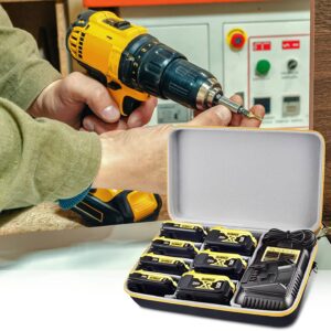 Extra Large Battery Storage Holder Case for DEWALT 20V/ 60V MAX XR &Charger, Tool Batteries Pack Container Carrier Box, Holds 20V 2.0/3.0/4.0/5.0/6.0/9.0-Ah Batteries, Adapter (Bag Only)