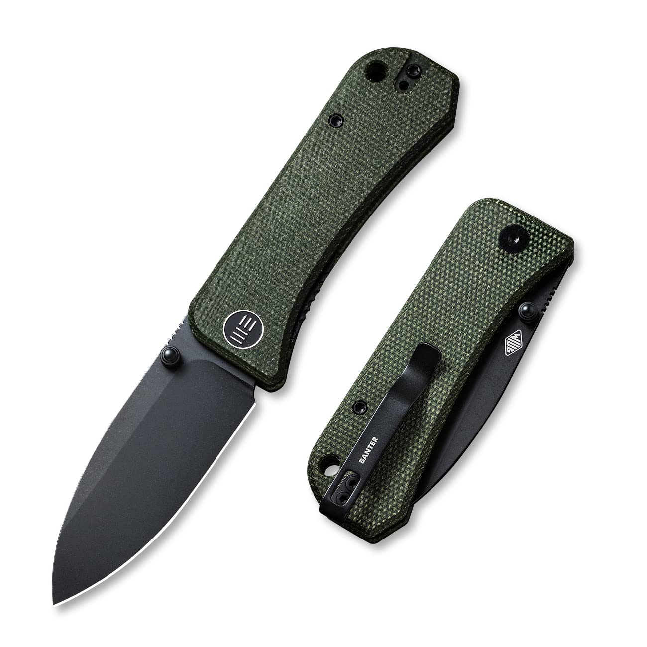 WeKnife Banter Pocket Knife for EDC, Ben Petersen Folding Knife with 2.9”S35VN Blade, Titanium Thumb Stud Opener 2004B (Black)