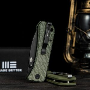 WeKnife Banter Pocket Knife for EDC, Ben Petersen Folding Knife with 2.9”S35VN Blade, Titanium Thumb Stud Opener 2004B (Black)