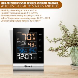 Indoor Outdoor Thermometers Wireless Temperature Humidity Monitor 328ft Range with High-Definition Screen & Wireless Remote Sensor