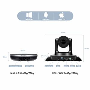 Tenveo 3X PTZ Camera Conference Room Camera 3X Optical Zoom + USB Speakerphone for Skype Zoom (VHD3U-M3)