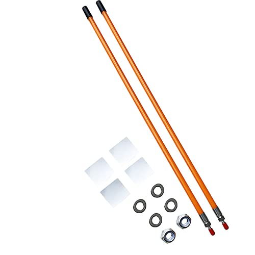 Orange 304 Snow Plow Blade Markers/Guides Kit 24'' Vertical Stud Mount Never Break Stainless Steel Join Fit for Polaris plow Mark The Edge of The Plow Most Blizzard Boss SNO-Way Western Meyer