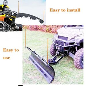 Orange 304 Snow Plow Blade Markers/Guides Kit 24'' Vertical Stud Mount Never Break Stainless Steel Join Fit for Polaris plow Mark The Edge of The Plow Most Blizzard Boss SNO-Way Western Meyer