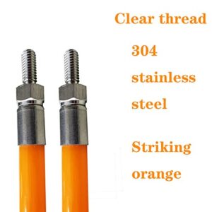 Orange 304 Snow Plow Blade Markers/Guides Kit 24'' Vertical Stud Mount Never Break Stainless Steel Join Fit for Polaris plow Mark The Edge of The Plow Most Blizzard Boss SNO-Way Western Meyer