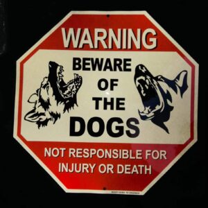 Beware of Dog Sign Reflective Highly Visible 12x12" Dog Warning Signs Beware of The Dogs Aluminum Warning Sign,2 Pack, Not Responsible for Injury Or Death , Business, Driveway Alert