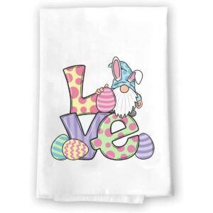 easter egg love gnome | adorable kitchen spring decoration | hand tea bath towel | bunny dye colorful pastel