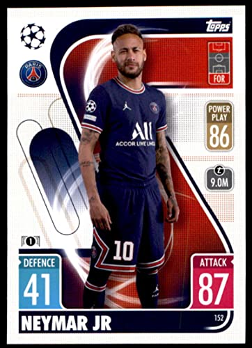 2021-22 Topps Match Attax UEFA Champions League #152 Neymar Jr Paris Saint-Germain Official UCL Soccer Trading Card in Raw (NM or Better) Condition