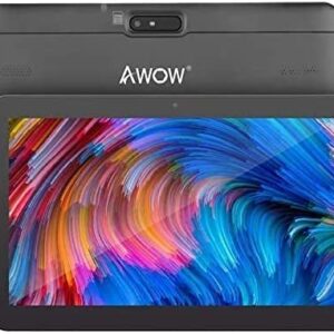 AWOW Tablet 10.1 inch Android 10 go Tablet, Quad-Core Processor, 32GB Storage Tablet Computer, 1024x600 LCD Display, 0.3MP and 2MP Camera, 2.4G WiFi, Bluetooth 4.0, 5000mAh Battery Capacity, Black