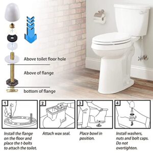 MENNTY Toilet Flange with Wax Ring for Toilets Replacement Kit Includes Bolts PVC Toilet Flange Repair Kit for 3" or 4" Pipes, Fit Toilet Install & Repair