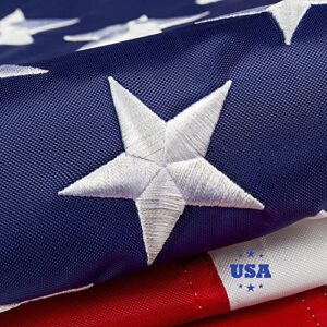 the top 4x6 ft american flag for outside, deluxe made usa flag, longest lasting, heavy duty 420d nylon, embroidered stars, sewn stripes, brass grommets, the best us outdoor flags