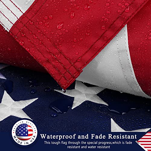 The Top 4x6 ft American Flag for Outside, Deluxe Made USA Flag, Longest Lasting, Heavy Duty 420D Nylon, Embroidered Stars, Sewn Stripes, Brass Grommets, The Best US Outdoor Flags