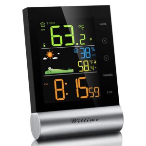wittime 2079 indoor outdoor thermometer wireless temperature and humidity monitor inside outside thermometer for home with temp sensor,hd lcd