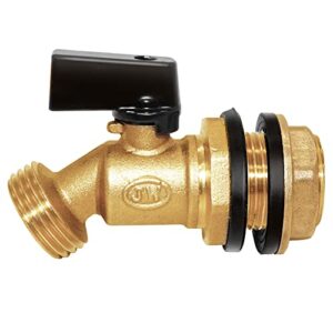 joywayus brass water container/rain barrel spigot 3/4" threaded quarter turn ball valve with bulkhead fitting, suitable for garden hose thread connection