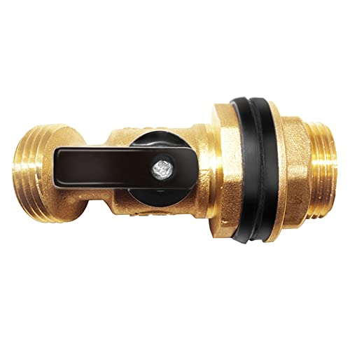 Joywayus Brass Water Container/Rain Barrel Spigot 3/4" Threaded Quarter Turn Ball Valve with Bulkhead Fitting, Suitable for Garden Hose Thread Connection