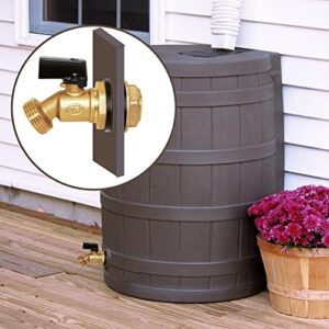 Joywayus Brass Water Container/Rain Barrel Spigot 3/4" Threaded Quarter Turn Ball Valve with Bulkhead Fitting, Suitable for Garden Hose Thread Connection