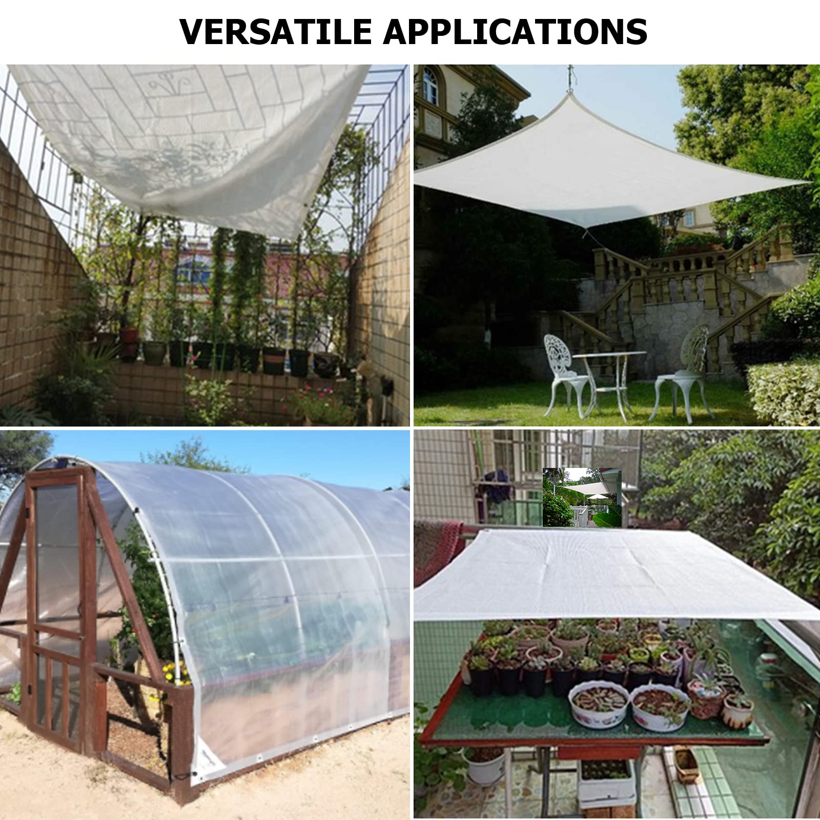 Clear Greenhouse Heavy Duty tarp 14 Mil Clear Waterproof Cover,UV Resistant Poly Tarp with Grommets 8x6ft Superior Strength,for Gardening, Farming, Nursery, Garden