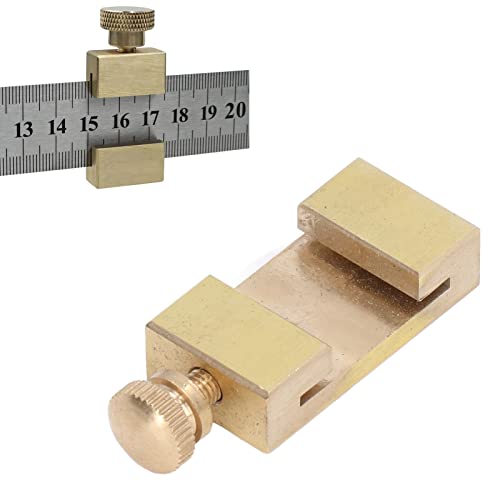 Fdit Ruler Stops Fences, Brass Scribe Steel Ruler Positioning Limit Block Angle Line Scriber Locator Woodworking Equipment