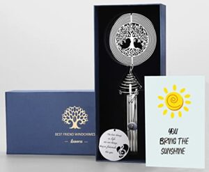 best friend wind chime with tree of life wind spinner - friendship gifts for women friends - gifts for best friends women, men