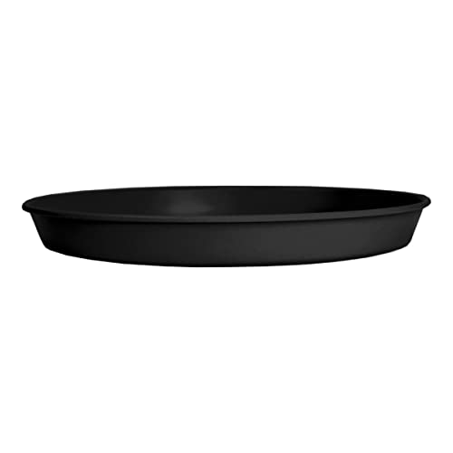 The HC Companies 8.5 Inch Round Prima Plastic Plant Saucer - Indoor Outdoor Plant Trays for Pots - 8.90 Inchx8.90 Inchx1.02 Inch in Black