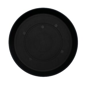 The HC Companies 8.5 Inch Round Prima Plastic Plant Saucer - Indoor Outdoor Plant Trays for Pots - 8.90 Inchx8.90 Inchx1.02 Inch in Black