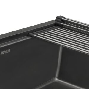 Ruvati 33 inch Gunmetal Black Stainless Steel Workstation Drop-in Topmount Kitchen Sink Single Bowl - RVH5003BL