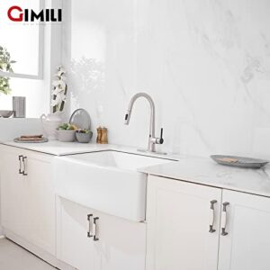 GIMILI Touchless Kitchen Faucet with Pull Down Sprayer, High Arc Single Handle Motion Sensor Smart Activated Hands-Free Kitchen Sink Faucet, Brushed Nickel